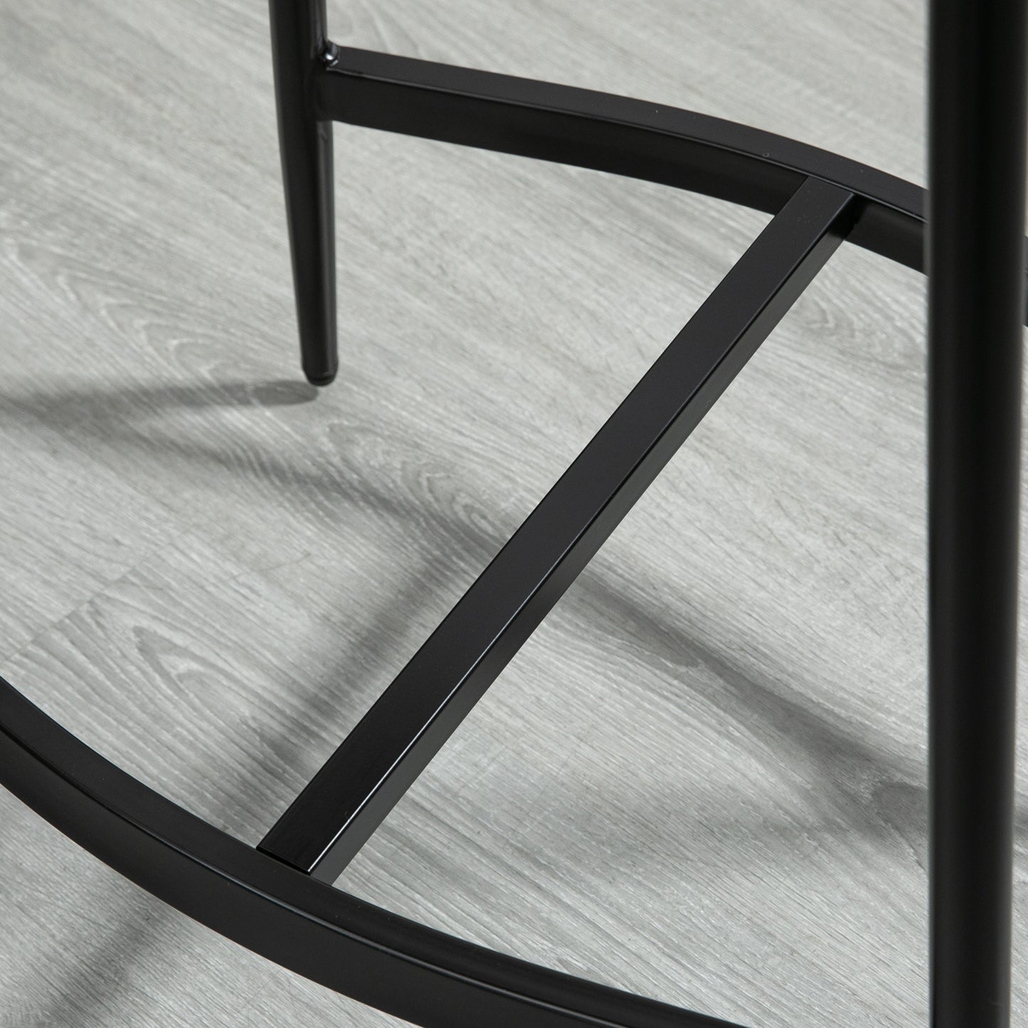 Barstoel – Barkruk – Keukenstoel – Barkruk – Zitkruk – Gestoffeerde Zitting – Stalen Frame – 120 Kg Belastbaar – Grijs – Set van 2
