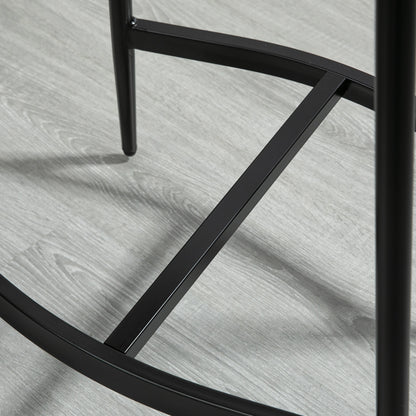Barstoel – Barkruk – Keukenstoel – Barkruk – Zitkruk – Gestoffeerde Zitting – Stalen Frame – 120 Kg Belastbaar – Grijs – Set van 2