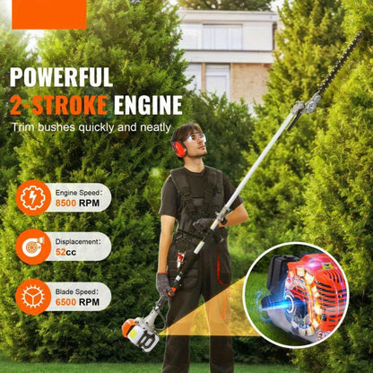 6-In-1 Benzine Tuintool – Tuinset – Multitool – Snoeier – Trimmer – 52cc Motor – Sterk Legeringsstaal Mes