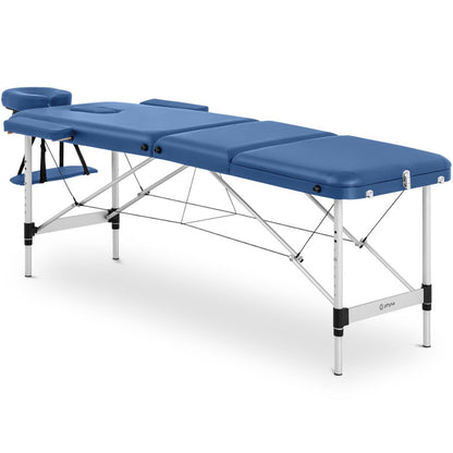 Massagetafel – Behandelbank – Massagebed – Therapiebed – Inklapbare Tafel – Aluminium Frame – Draagvermogen 180 kg – Verstelbare Hoogte 60-81 cm – Bordeauxblauw