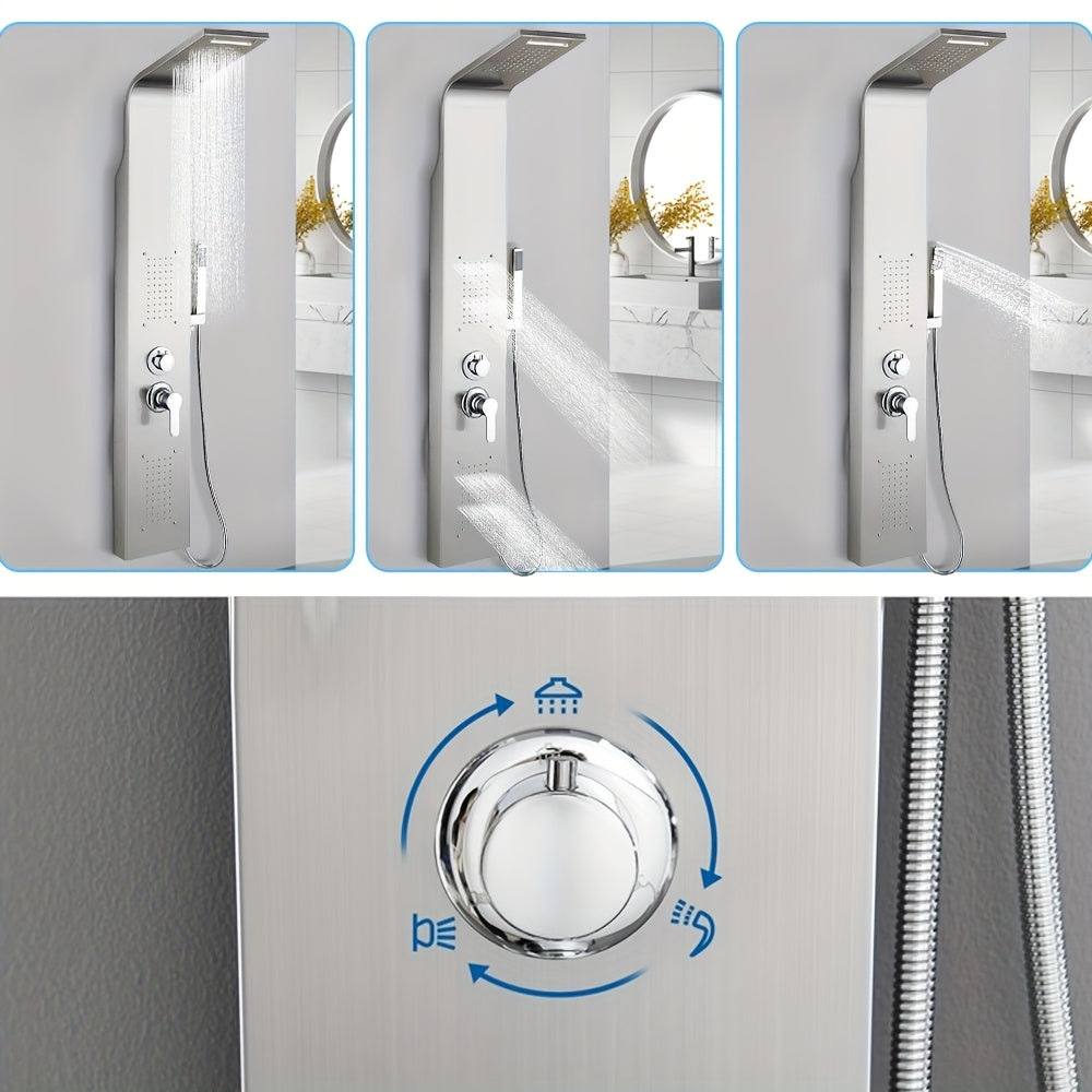 Doucheset – Douchekolom – Douchestang – Regendouche – Handdouche – Roestvrij Staal – 4 Functies – 140 cm Hoog