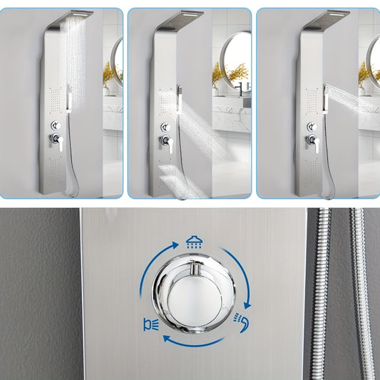 Doucheset – Douchekolom – Douchestang – Regendouche – Handdouche – Roestvrij Staal – 4 Functies – 140 cm Hoog