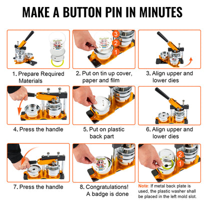 Buttonmaker – Badge Machine – Knopenmachine – Speldmaker – DIY Button Pers – 75 mm Diameter – Staal & Aluminium