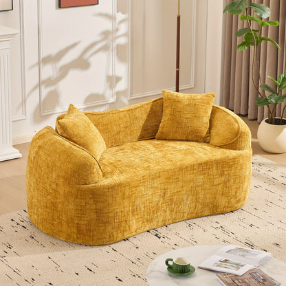 Tweezitsbank – Bank – Sofa – Zitsbank – 2-zitsbank – Mosterdgeel – Compact Ruimtebesparend – Makkelijk Schoon Te Maken
