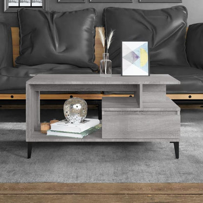 Coffee table 90x49x45cm edited wood grijs sonoma Removable, suitable for indoor use and suitable for all seasons