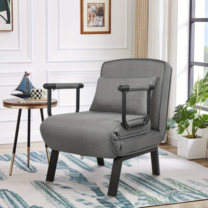 Fauteuilbed – Slaapfauteuil – Relaxstoel – Ligstoel – Logeerbed – Met Memory Foam – Stevig Metalen Frame 150 kg Belastbaar
