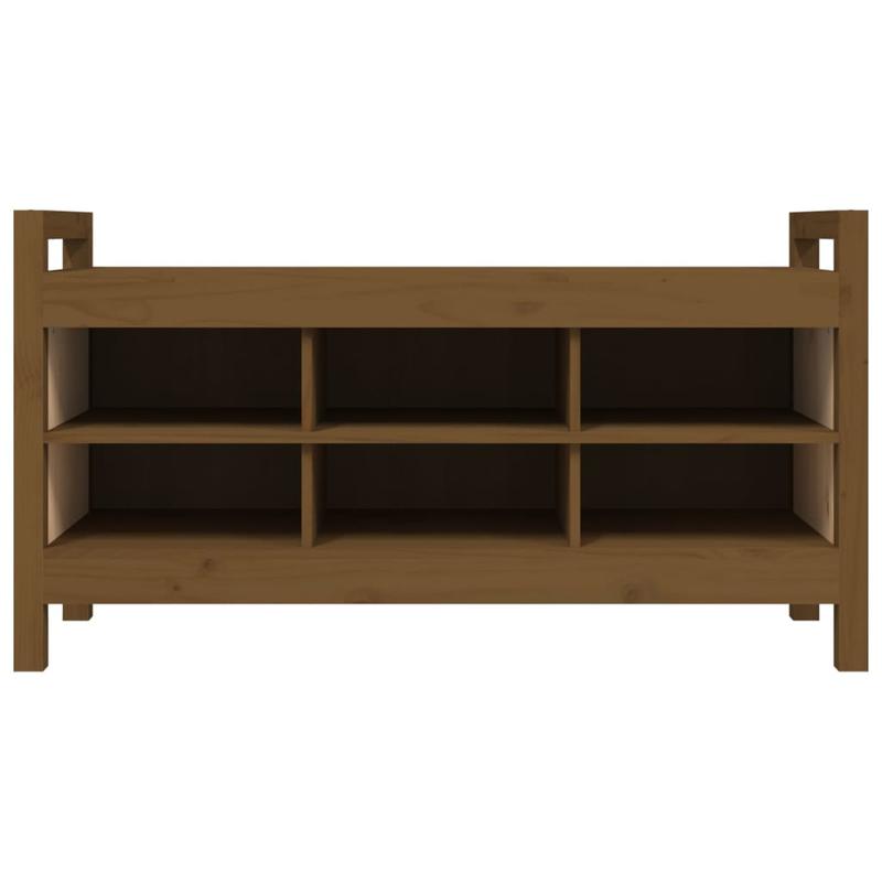 This Bench, Measuring 110X40X60 Cm And Made of Solid Pine Wood in Honey Brown, Is Ideal As a Shoe Stool in Your Hallway Or As a Storage Stool in Your Living Room.