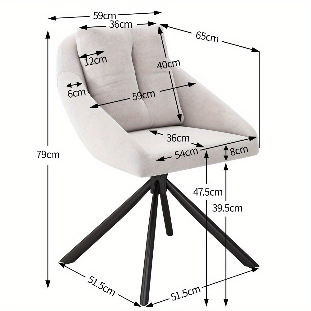 Draaistoel – Bureaustoel – Eetkamerstoel – Kuipstoel – Stoel – Ergonomisch Design – Ademend Fluweel – Set van 2 – Comfortabele Zitting