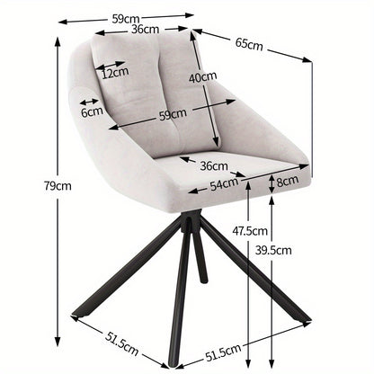 Draaistoel – Bureaustoel – Eetkamerstoel – Kuipstoel – Stoel – Ergonomisch Design – Ademend Fluweel – Set van 2 – Comfortabele Zitting