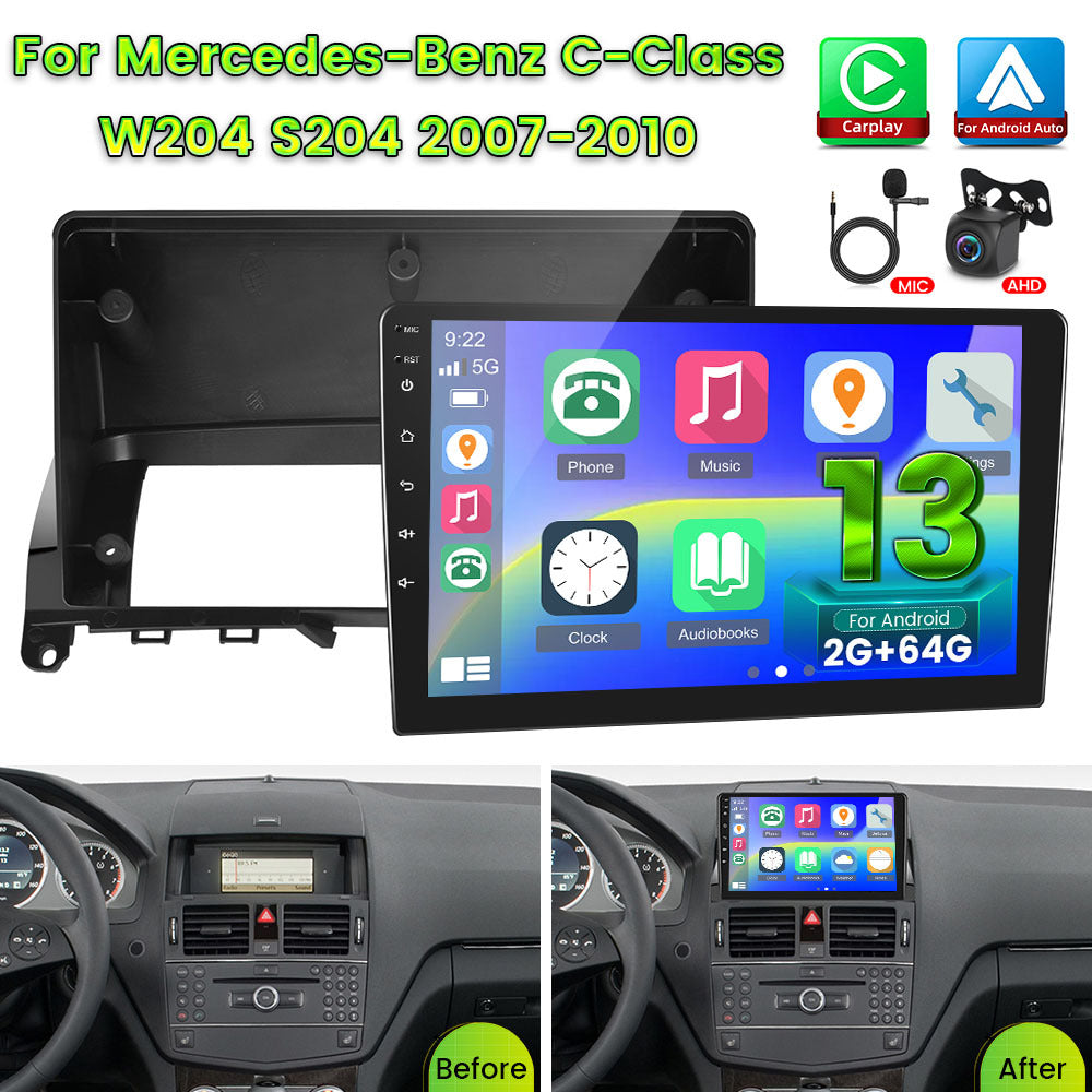 Android 13 Autoradio – Multimedia Systeem – In-Car Entertainment – Dashboard Unit – Car Stereo – 9 Inch Touchscreen – Draadloze CarPlay & Android Auto – Inclusief Achteruitrijcamera Met Microfoon - QUORE