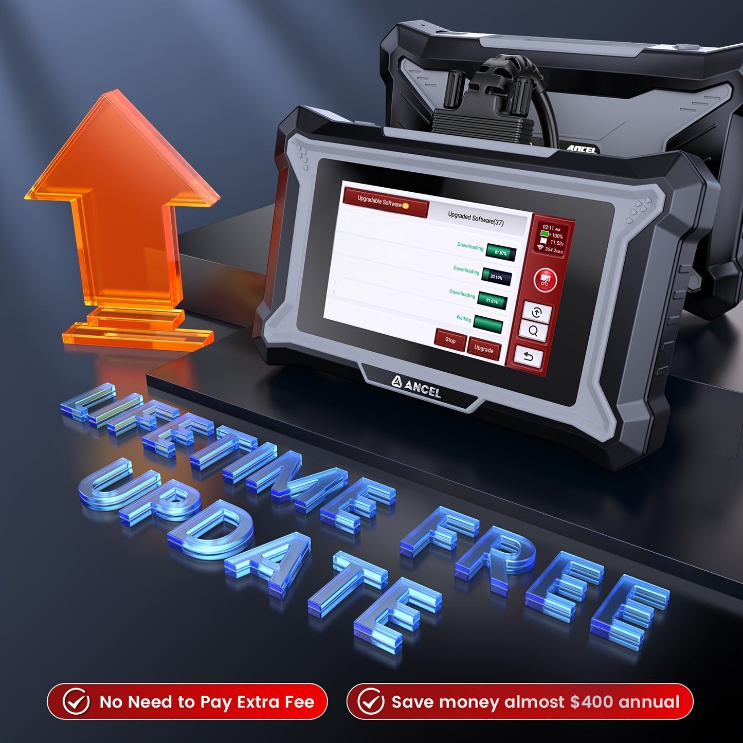 OBD2 Scanner – Auto Diagnosetool – Foutcode Uitlezer – Diagnose Scanner – Auto Scanner – 9 Resetfuncties – Wi-Fi Met Gratis Updates