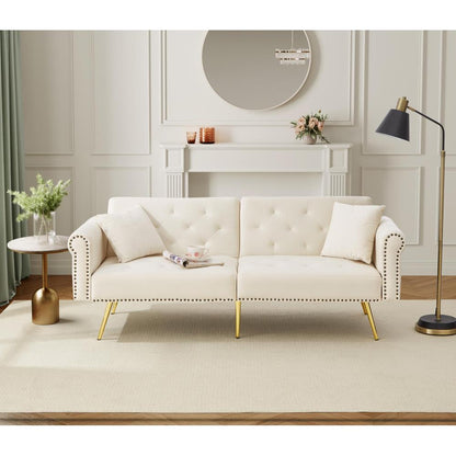This Modern Velvet Two-Person Sofa Bed Comes with a Backrest That Can Be Adjusted to Three Different Positions. Its Chic Design Not Only Provides Sleeping Options But Also Maximizes Space And Supports a Strong Weight Limit, M