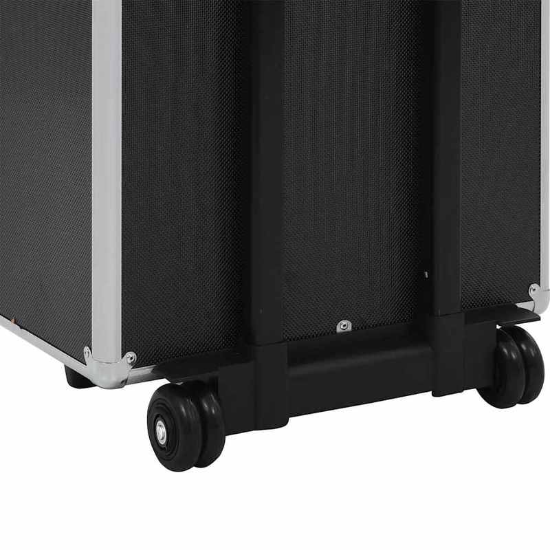 Make-up Organizer – Make-up Opberger – Cosmetica Opbergdoos – Skincare Organizer – Make-up Organizer Opbergkast – Zwart – Stevig Aluminium & ABS – 4 Niveaus Met Uitbreidbare Planken