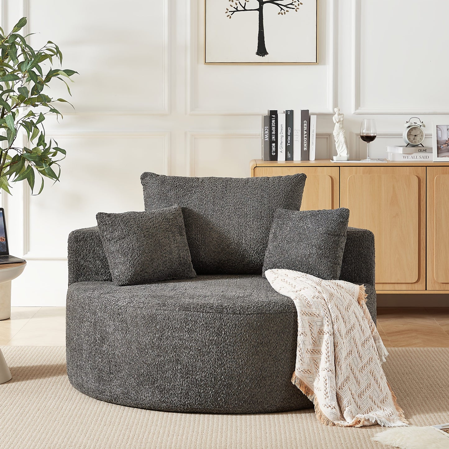 Slaapbank – Bedbank – Sofa Bed – Bedbank Klapbed – Slaapfauteuil – Modern Grijs – Duurzaam Bamboe Frame – Comfortabele Pluche Kussens