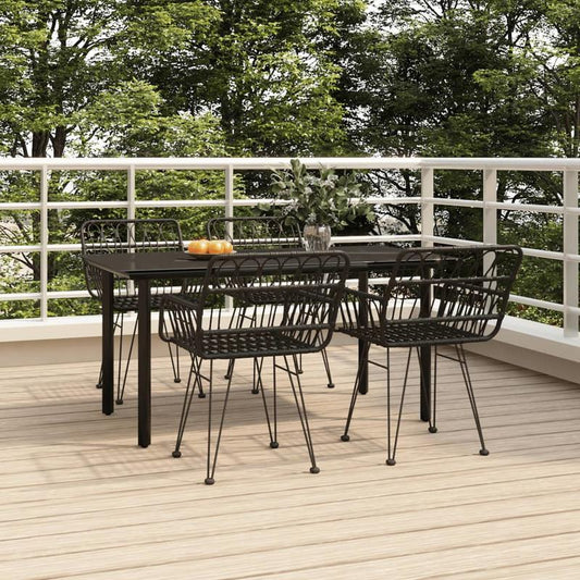 Loungeset – Tuinset – Loungemeubilair – Patio Set – Tuinmeubelen – Zwart – Weerbestendig Poly Rattan – Handgemaakte Details
