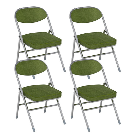 Stoel – Eetkamerstoel – Keukenstoel – Fauteuil – Bureaustoel – Set Van 4 - Groen – Ergonomisch Design – Roestvrijstalen Frame