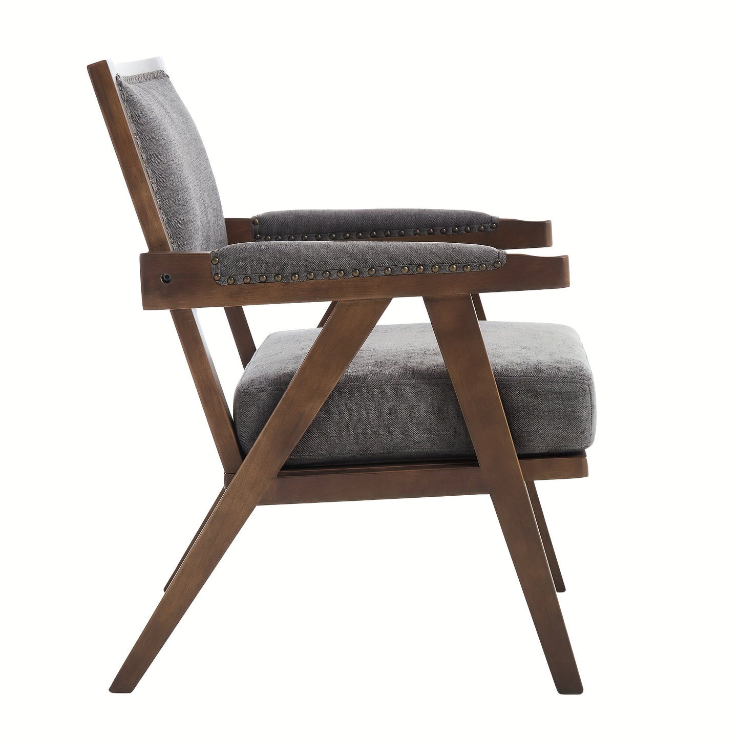 Lounge Chair – Fauteuil – Zitstoel – Armstoel – Relaxstoel – Grijs – Bamboe Frame – Eenvoudige Montage