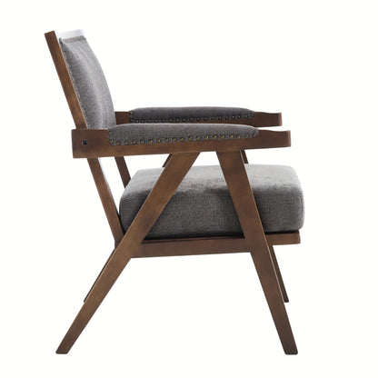Lounge Chair – Fauteuil – Zitstoel – Armstoel – Relaxstoel – Grijs – Bamboe Frame – Eenvoudige Montage