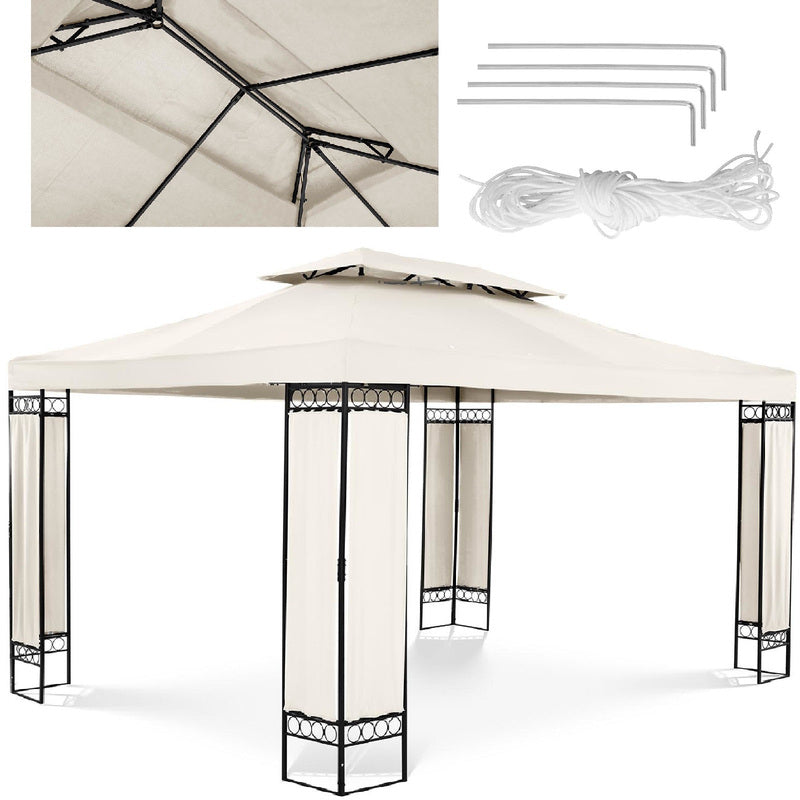 Tuinpaviljoen – Tuinkoepel – Overkapping – Prieel – Pergola – Water- en UV-bestendig – Stevig Stalen Frame 3x4m