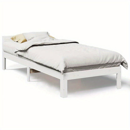 Bedframe – Bedbodem – Bedonderstel – Onderstel – Ledikant – Wit – 90x200 cm – Hardhouten Stevig Design – Vooraf Gemonteerd