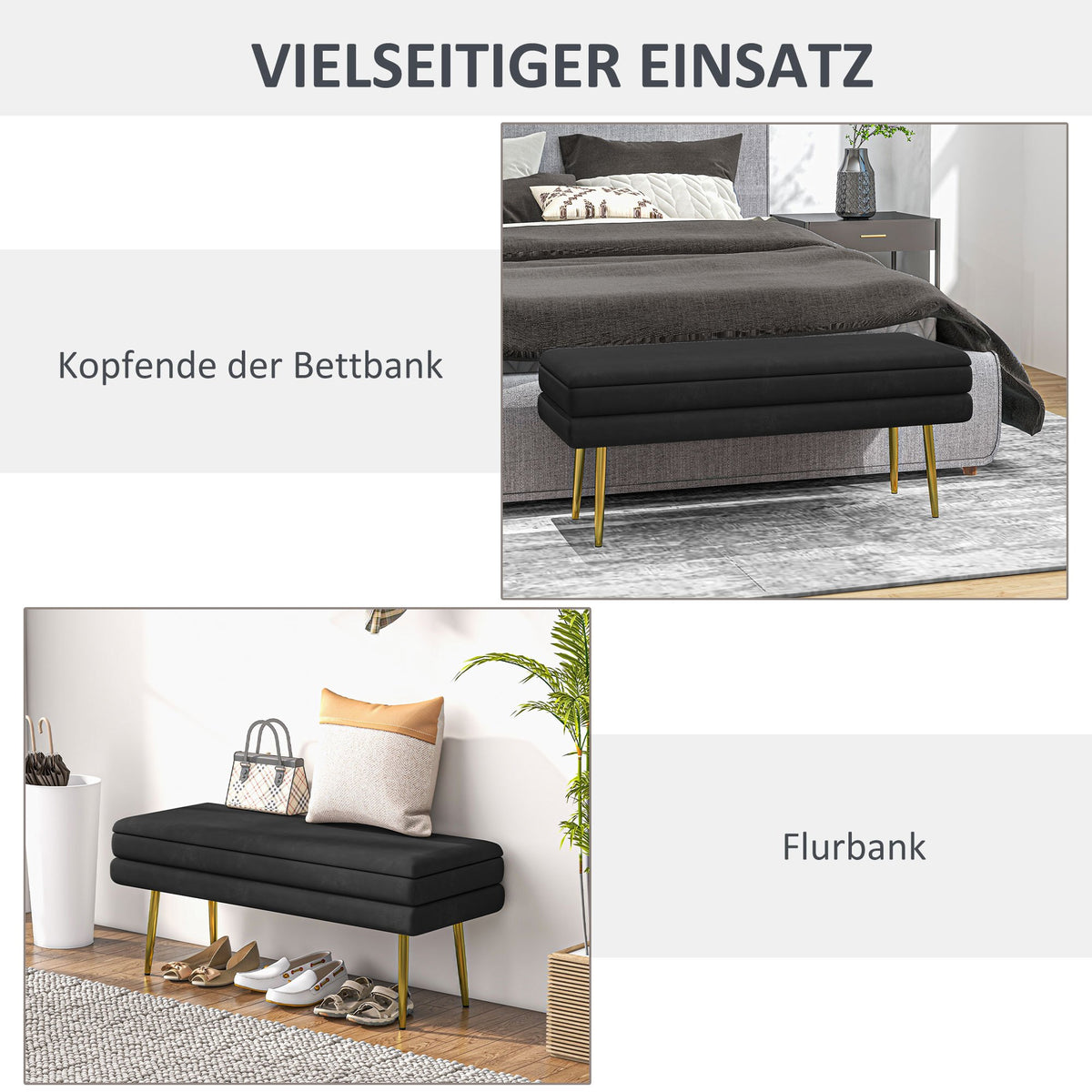 Gevulde Opbergbank – Opbergbank – Zitbank – Opbergmeubel – Bankje – Zwart – Stevig Stalen Frame – Compact Formaat 100x37,5x42 cm