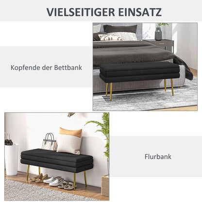 Gevulde Opbergbank – Opbergbank – Zitbank – Opbergmeubel – Bankje – Zwart – Stevig Stalen Frame – Compact Formaat 100x37,5x42 cm