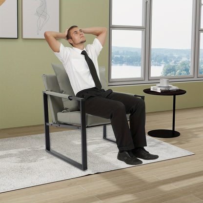 TOOL1SHOOO Modern 58.93x65.02x80.01 cm Armchair - Sponge-Filled Ergonomic Design, Sturdy Iron Frame, Easy Assembly Indoor/Outdoor Lounge Chair for Living Room, Office, Bedroom, Guest Room & Dining Room, Indoor Outdoor Chair,