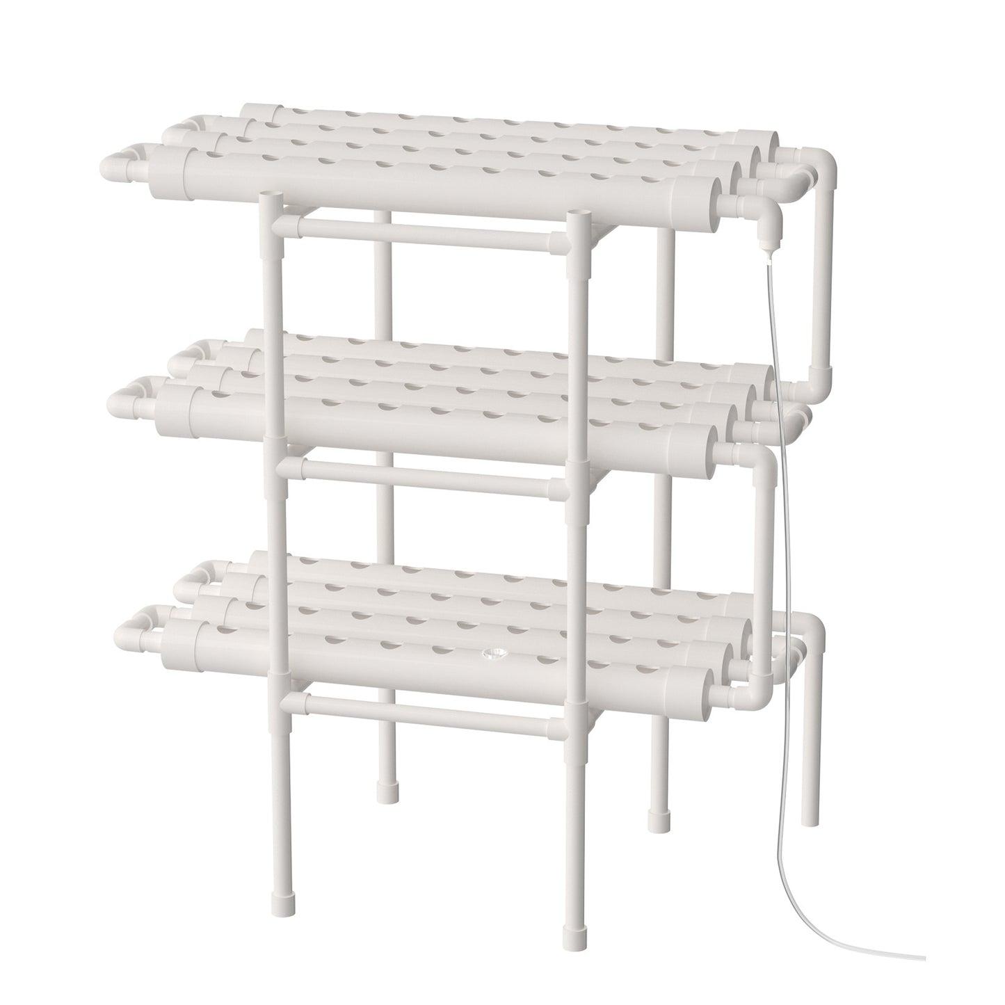 3-Tier Hydroponic Grow Kit with 108 Plant Sites, PVC Vegetable & Herb Cultivation System, Includes Plant Baskets, Sponge, Water Pump, Hose, Tweezers - Ideal for Indoor Gardening, Indoor Gardening System|Modern Hydroponic Syst