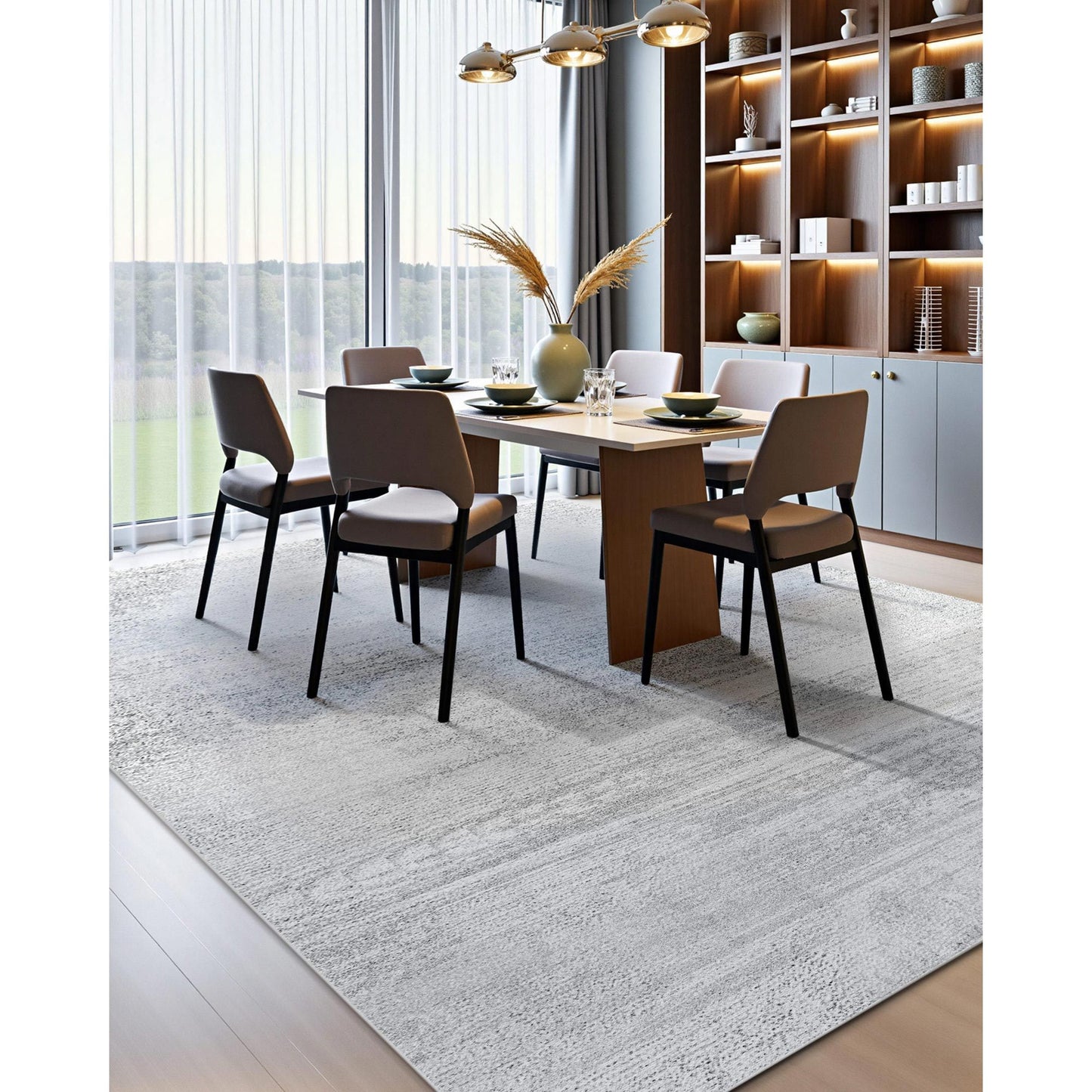 Vloerkleed – Tapijt – Lopertapijt – Karpet – Interieurkleed – Modern Grijs – Groot Formaat 300x420 cm – Anti-Slip en Scheurvast Polyester