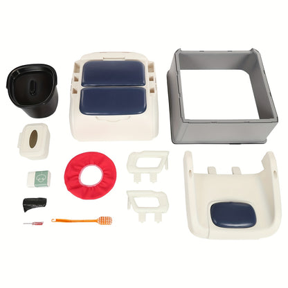 Mobiele Toiletestoel – Draagbaar Toilet – Bed Commode – Hygiënische Stoel – Senioren Potje – Afneembare Armleuningen – Antislip Voeten – Geurafsluitend Emmer
