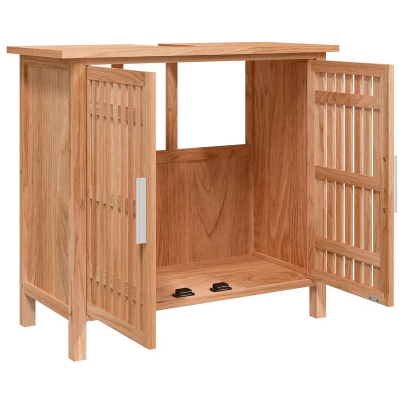 Badkamermeubel – Wastafelmeubel – Wastafelonderkast – Badmeubel – Wasbakmeubel – Compact 66x29x61,5 cm – MDF Met Walnoot Houtnerf
