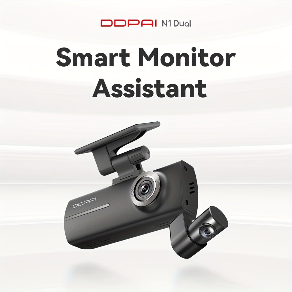 DDPAI Dash Cam N1 Dual Front & Rear Recording NightVIS Dash Cam Recorder Car DVR App Control Dashboard Camera Parking Mode Hardwire Kit 64GB Memory Card, Wireless Dash Camera for Cars, Road Trip Camera, Vehicle Security, Mode