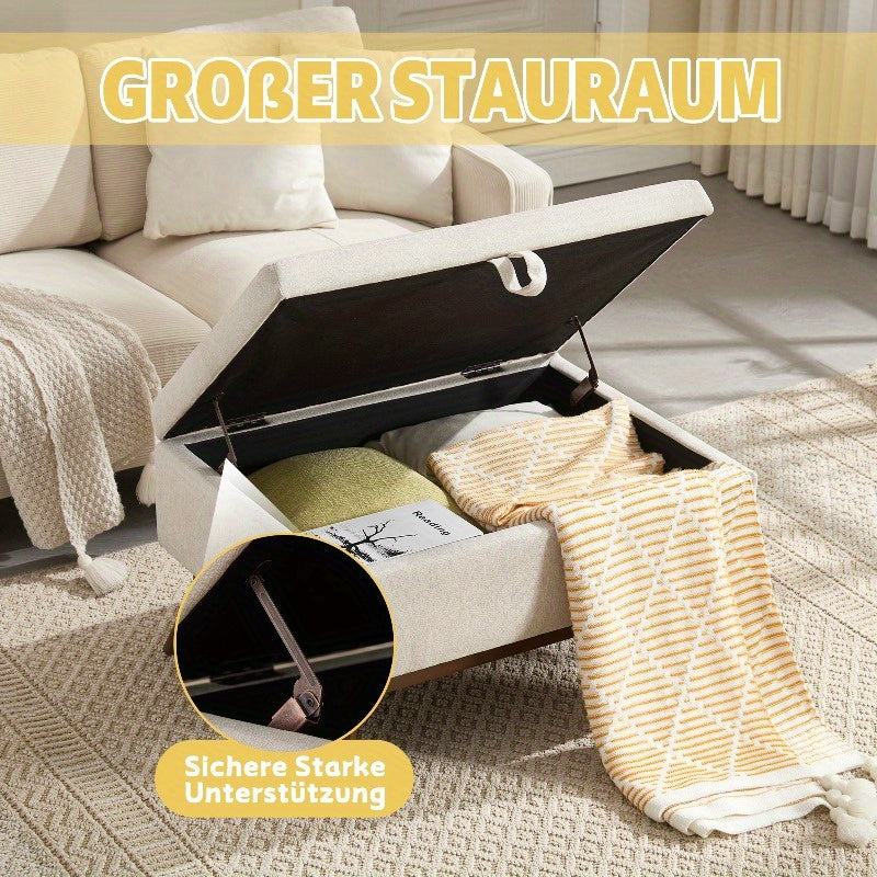 Vierkante Salontafel Met Opbergruimte – Koffietafel Bankje – Opberg Ottoman – Schoenenbank – Voetenbank – Metalen Frame – 68,58 cm Hoog – 3,2 Cu Ft Capaciteit