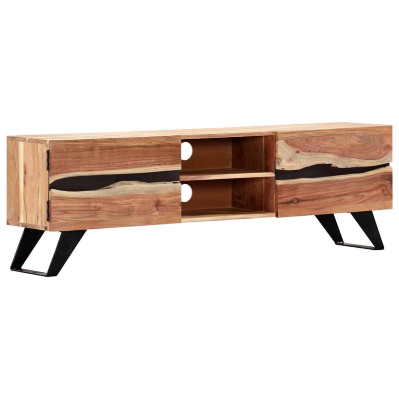 Tvmeubel – Tv-kast – Mediameubel – Opbergmeubel – Tv-console – Massief Acaciahout – Stevig Ontwerp – 140x30x45 cm