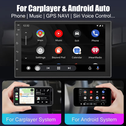 Autoradio – 2 DIN Autoradio – Car Stereo – Multimedia Radio – DAB+ Radio – Android 14 – 7 Inch Touchscreen – Draadloze CarPlay & Android Auto