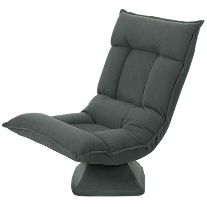 Draaifauteuil – Relaxfauteuil – Stoel – Loungefauteuil – Fauteuil – Donkergrijs – 5-standen Verstelbare Rugleuning – 360° Draaibaar