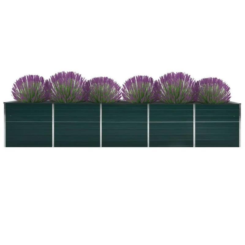 Bloemenrek – Plantenrek – Plantenstandaard – Plantentafel – Bloementrap – Gegalvaniseerd Staal – 400x80x45 cm – Weerbestendig – Groen