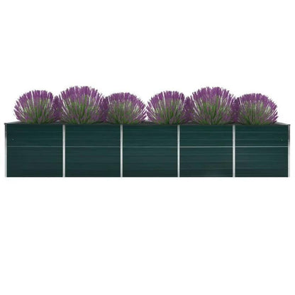 Bloemenrek – Plantenrek – Plantenstandaard – Plantentafel – Bloementrap – Gegalvaniseerd Staal – 400x80x45 cm – Weerbestendig – Groen