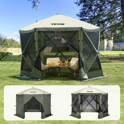 Partytent – Pop-up Tent – Paviljoen – Feesttent – Tuinentent – 3x3 Meter – UV-bescherming & Insectenwerend – Met Afneembare Zijwanden & Mesh Ramen – Army Green