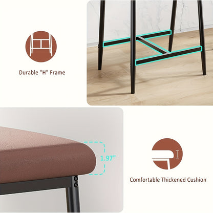 Barkrukken – Barstoelen – Keukenkrukken – Counterstoelen – Barkruk Set Zwart – Stevig Metalen Frame – Ergonomische Rugleuning en Voetsteun