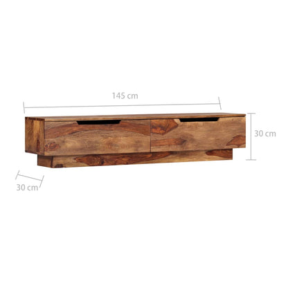 Tv Meubel – TV Kast – TV Meubels – TV Dressoir – TV Meubel Massief Hout – Sheesham Hout – Vintage Design – 2 Laden – Duurzaam & Robuust
