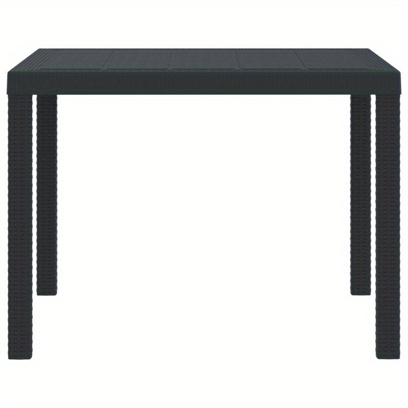 Tuintafel – Buitentafel – Terrastafel – Eettafel – Balkon tafel – Weerbestendig – Poly Rattan Antraciet 100x100x73 cm