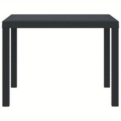 Tuintafel – Buitentafel – Terrastafel – Eettafel – Balkon tafel – Weerbestendig – Poly Rattan Antraciet 100x100x73 cm