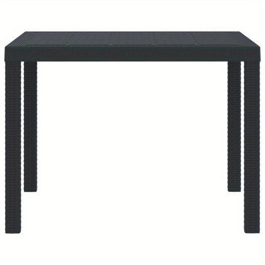 Tuintafel – Buitentafel – Terrastafel – Eettafel – Balkon tafel – Weerbestendig – Poly Rattan Antraciet 100x100x73 cm