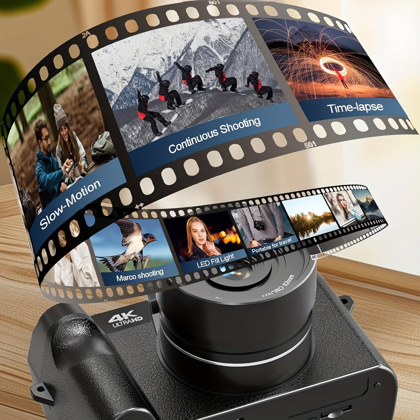 Vloggingcamera – Digitale Camera – Compactcamera – Videocamera – Zakcamera – 48MP Resolutie – 4K Video Met Autofocus