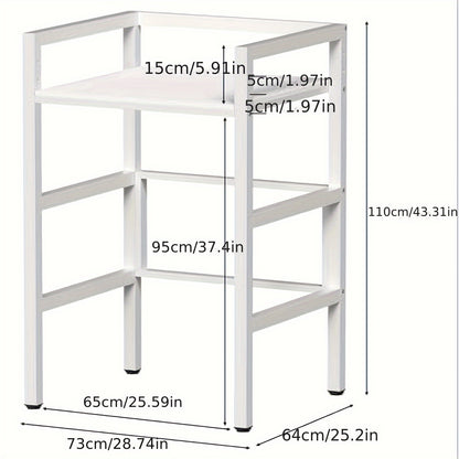 Washing Machine Shelf, Toilet Shelf Over Washing Machine Toilet, Washing Machine Cabinet with Shelves, Overmount Cabinet, Toilet Cabinet, Towel Rail, Metal Material, 73 X 64 X 110cm, White