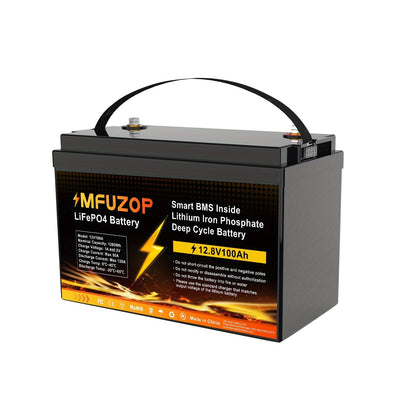 Lithium Accu – Lithium-IJzerfosfaat Accu – LiFePO4 Accu – Camperaccu – Bootaccu – 12,8V 100Ah – Diepontlading & Multibescherming – Lichtgewicht & Duurzaam