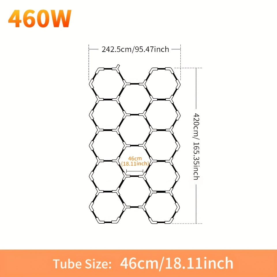 Hexagon Garage Lamp – Werkplaatsverlichting – Industrieel Plafondlicht – LED Buislamp – Modern Design – 8W – Aluminium Behuizing