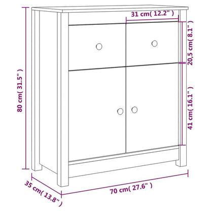 White Sideboard 70x35x80cm in Solid Pine Wood Removable and durable, Console Table Formal Wood, Entryway Storage Solution, Removable Shelf Furniture, Pine Wood Sideboard, Clean Line Furniture, Quality Woodworking, Durable Woo