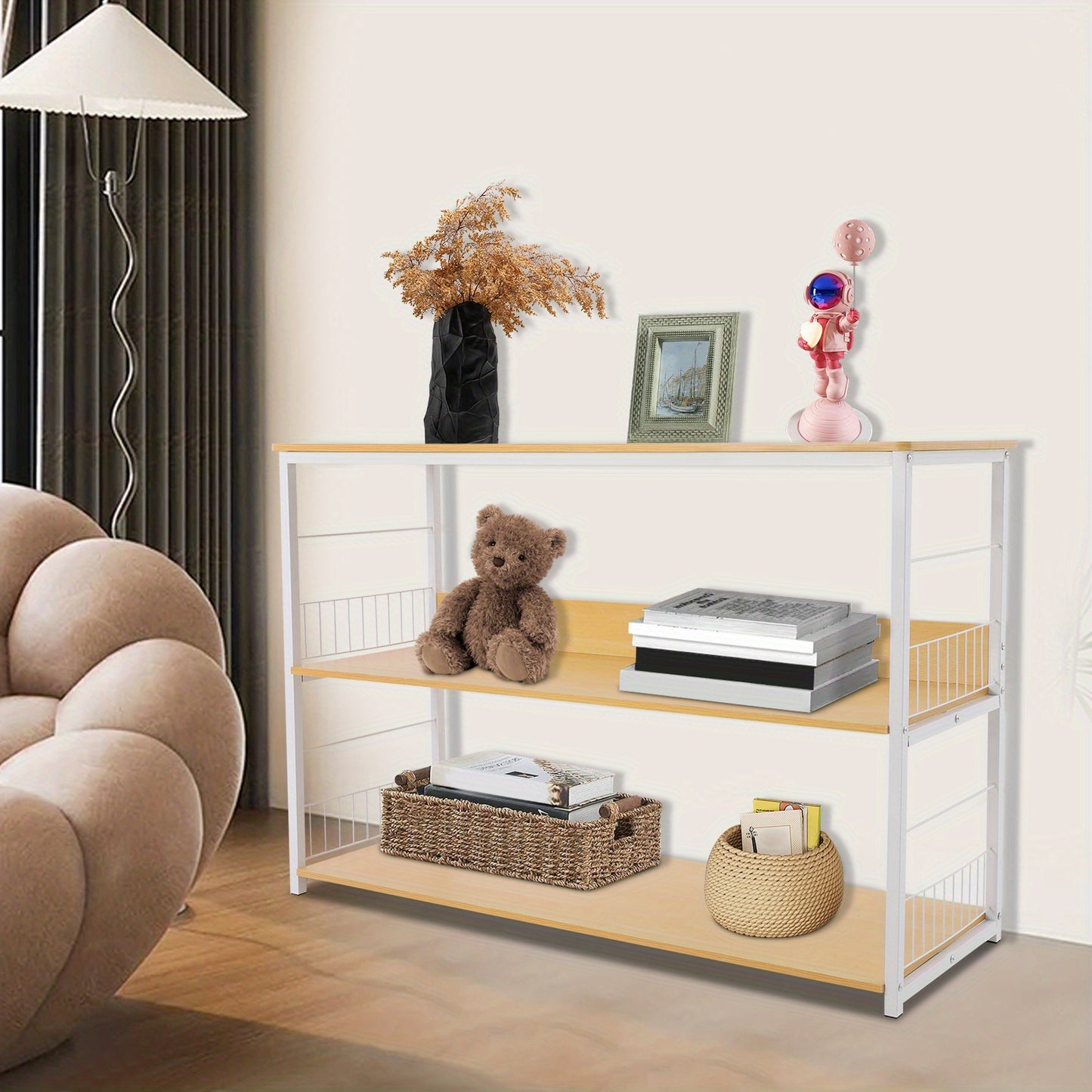 Open Storage Bookshelf, 2-tier Bookshelf, Standing Shelf for Living Room, Home Office, Mini Bookshelf, Book Organizers And Storage, Book Shelf For Bedroom, Arched Bookcase, Bookshelf Organizer, Small Bookcase, Narrow Bookshel